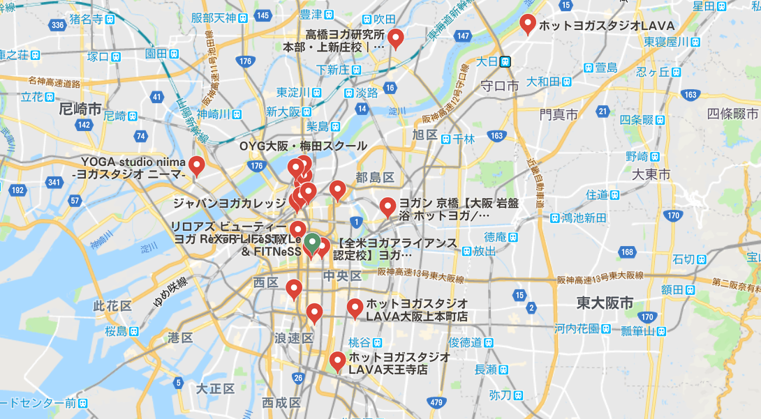 ヨガ大阪マップ